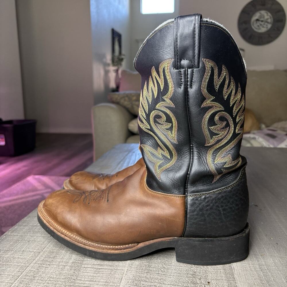 Justin Men's Paluxy Tekno Crepe Western Boots 5008 Brown Black Size 12EE